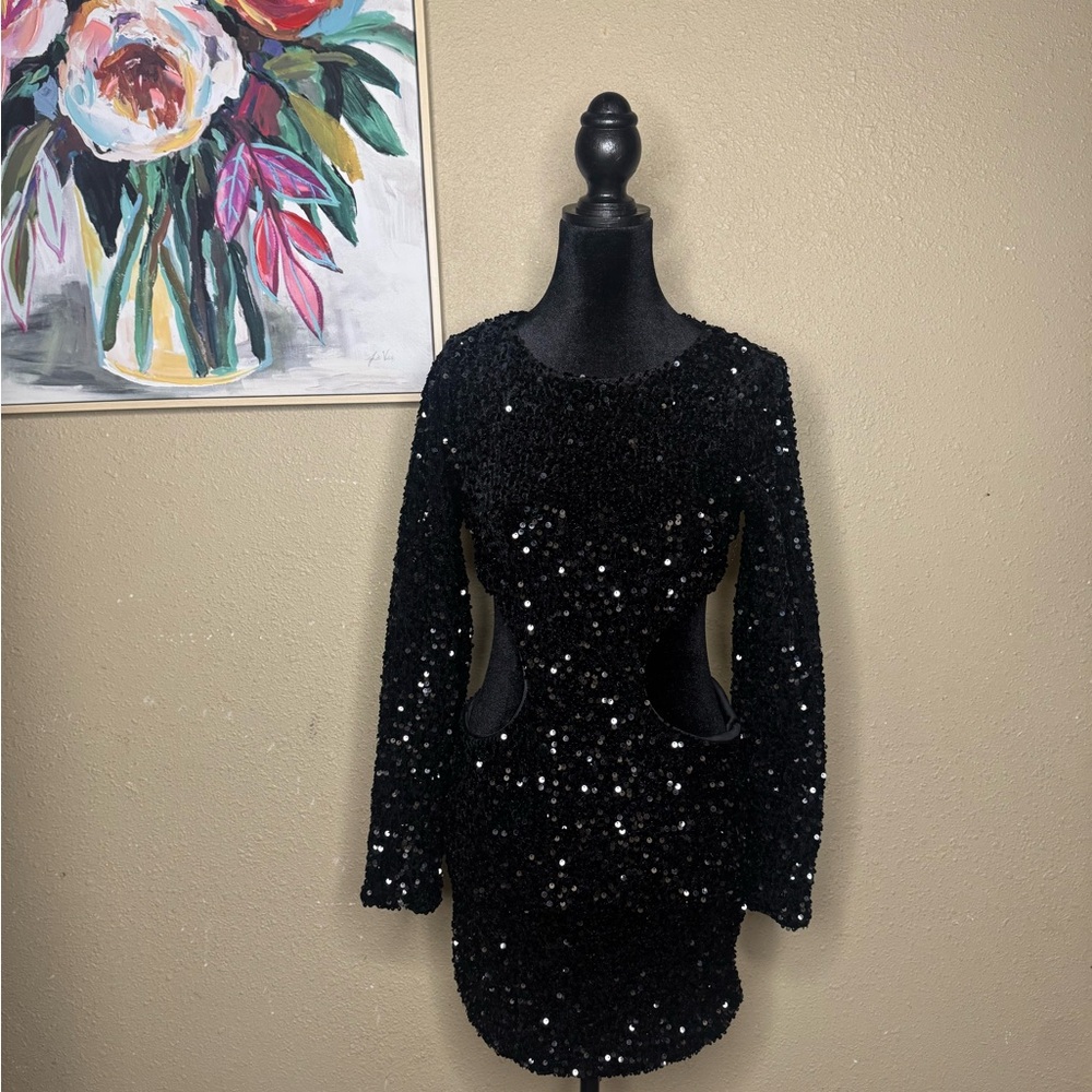 Elegant Black Sequin Dress